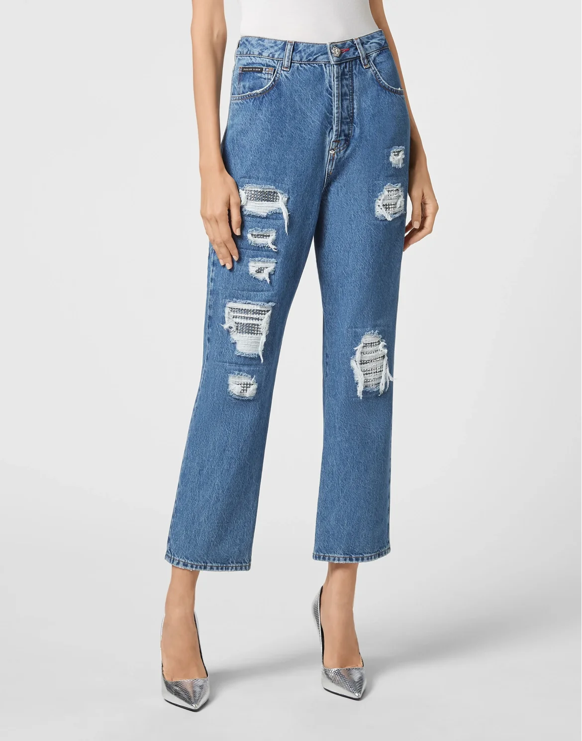 Denim Loose Fit Jet Destroyed, цвет: Синий