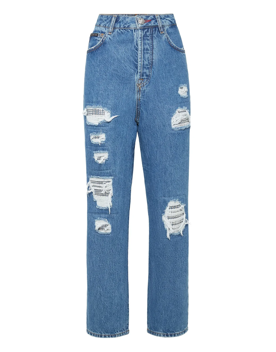 Denim Loose Fit Jet Destroyed, цвет: Синий