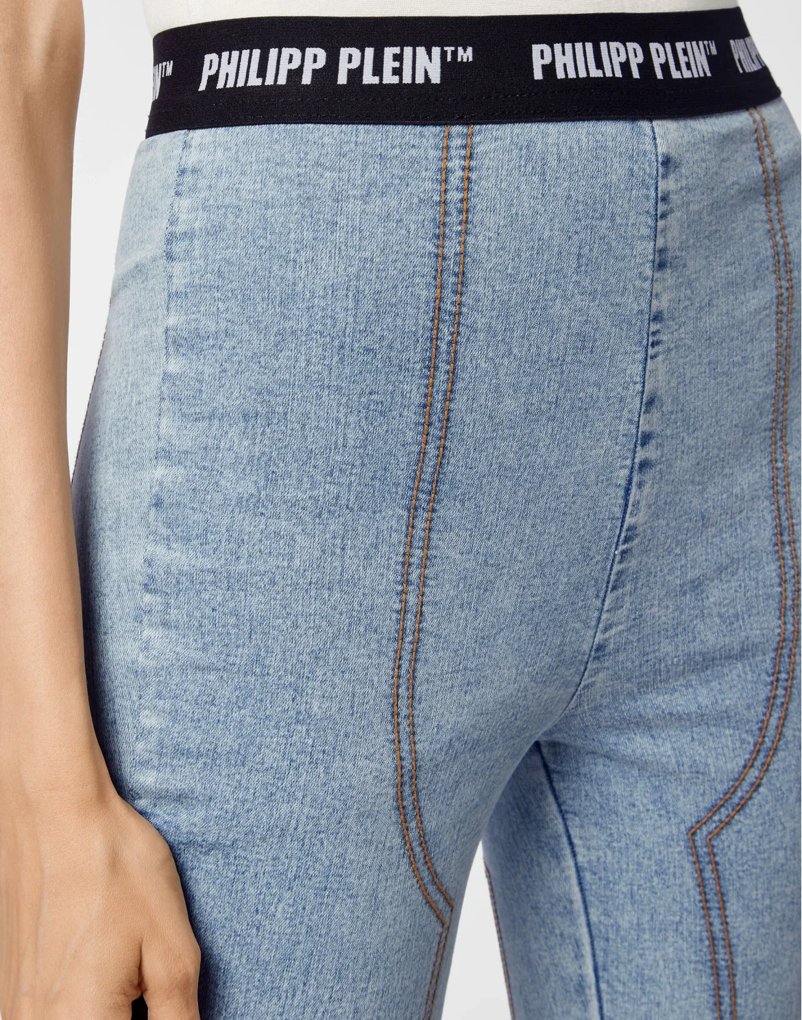 Super High Waist Leggings Philipp Plein TM, цвет: Голубой