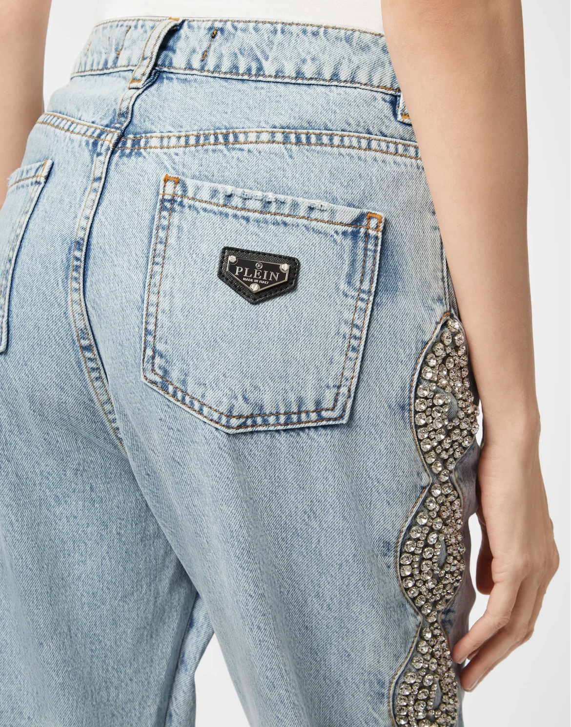 Denim Loose Fit Crystal Cable, цвет: Голубой