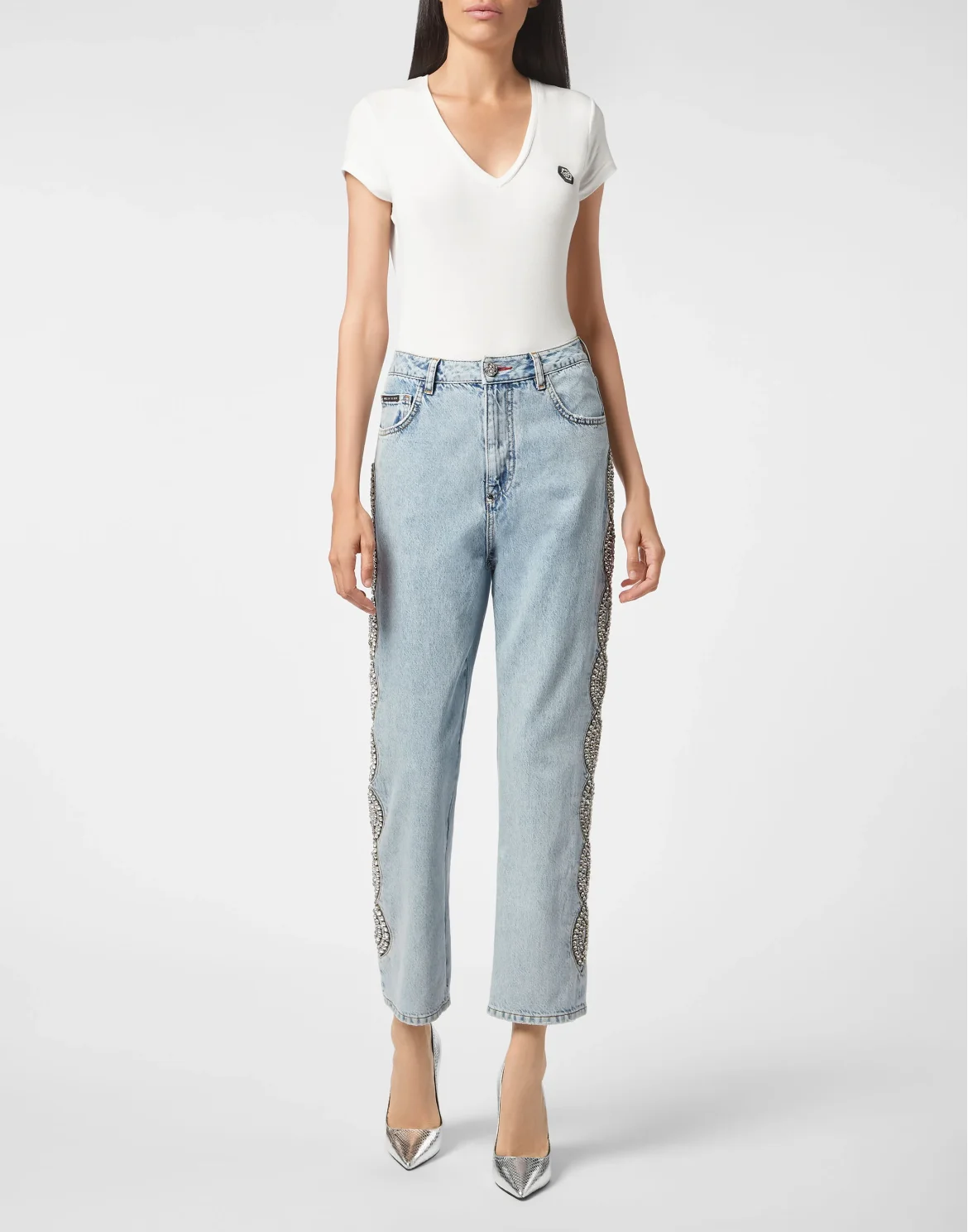 Denim Loose Fit Crystal Cable, цвет: Голубой