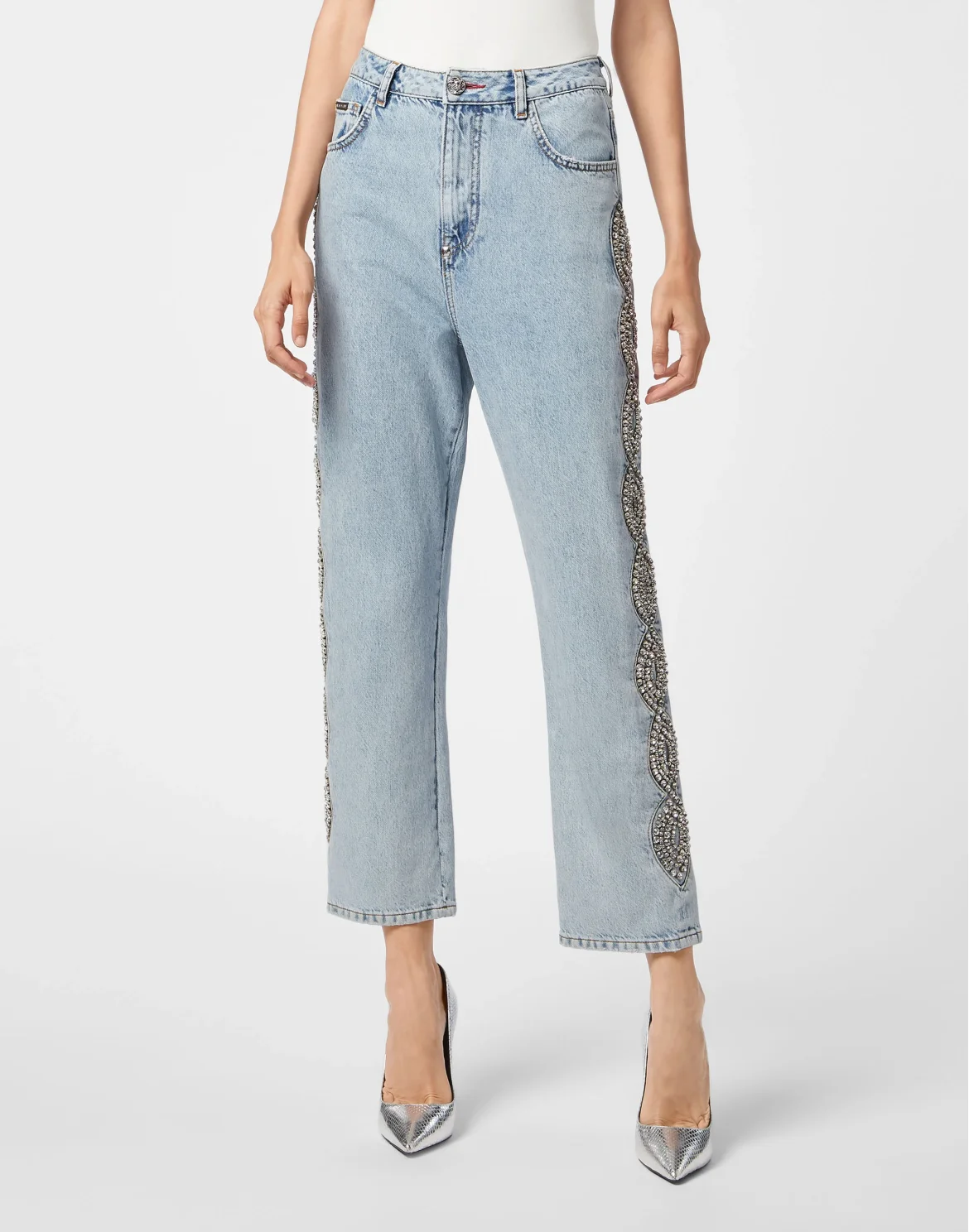 Denim Loose Fit Crystal Cable, цвет: Голубой