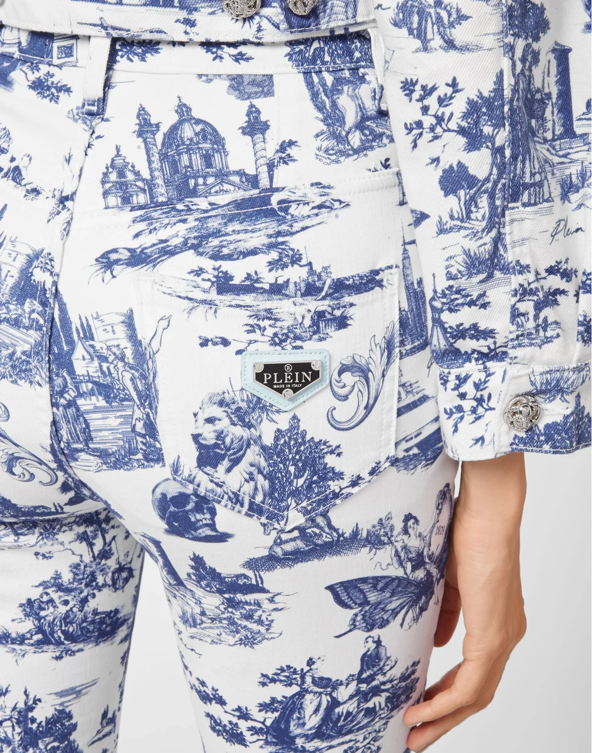 Denim Super High Waist Jegging Print En PLEIN air, цвет: Белый
