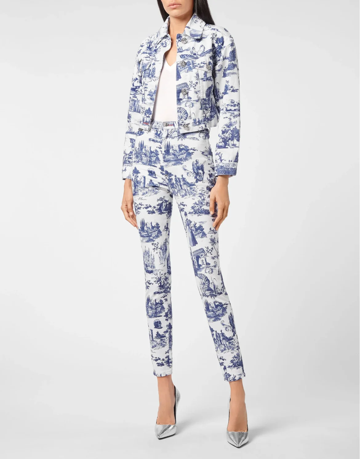 Denim Super High Waist Jegging Print En PLEIN air, цвет: Белый