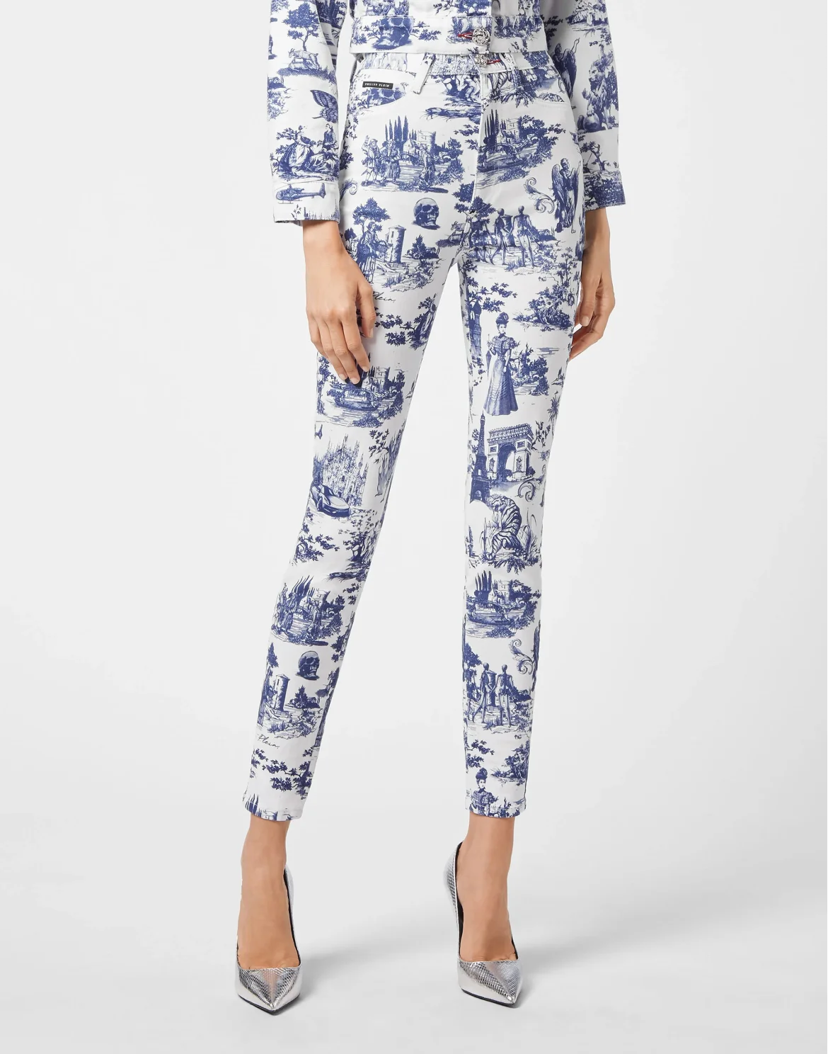 Denim Super High Waist Jegging Print En PLEIN air, цвет: Белый