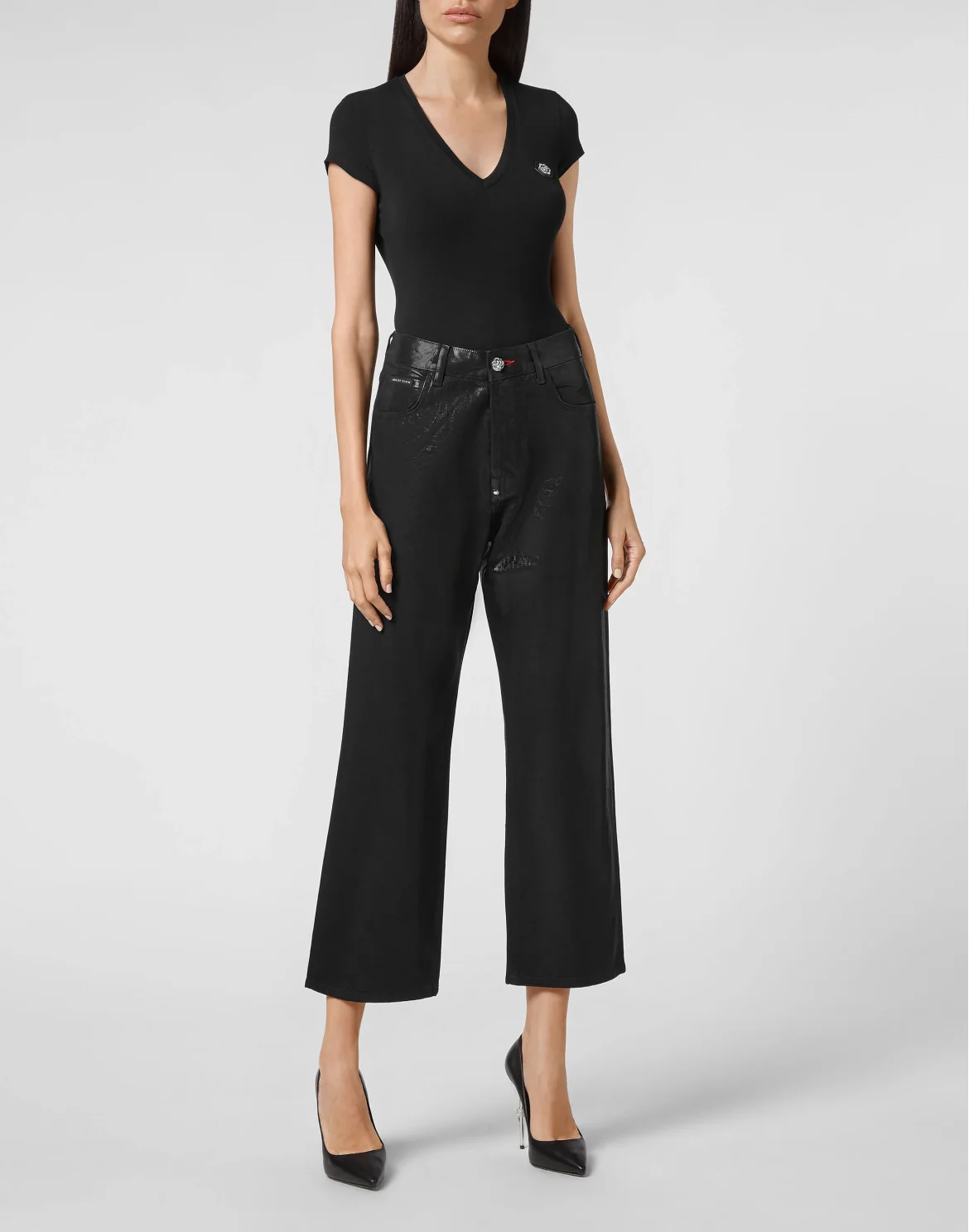 Denim High Rise Fit Iconic Plein, цвет: Черный