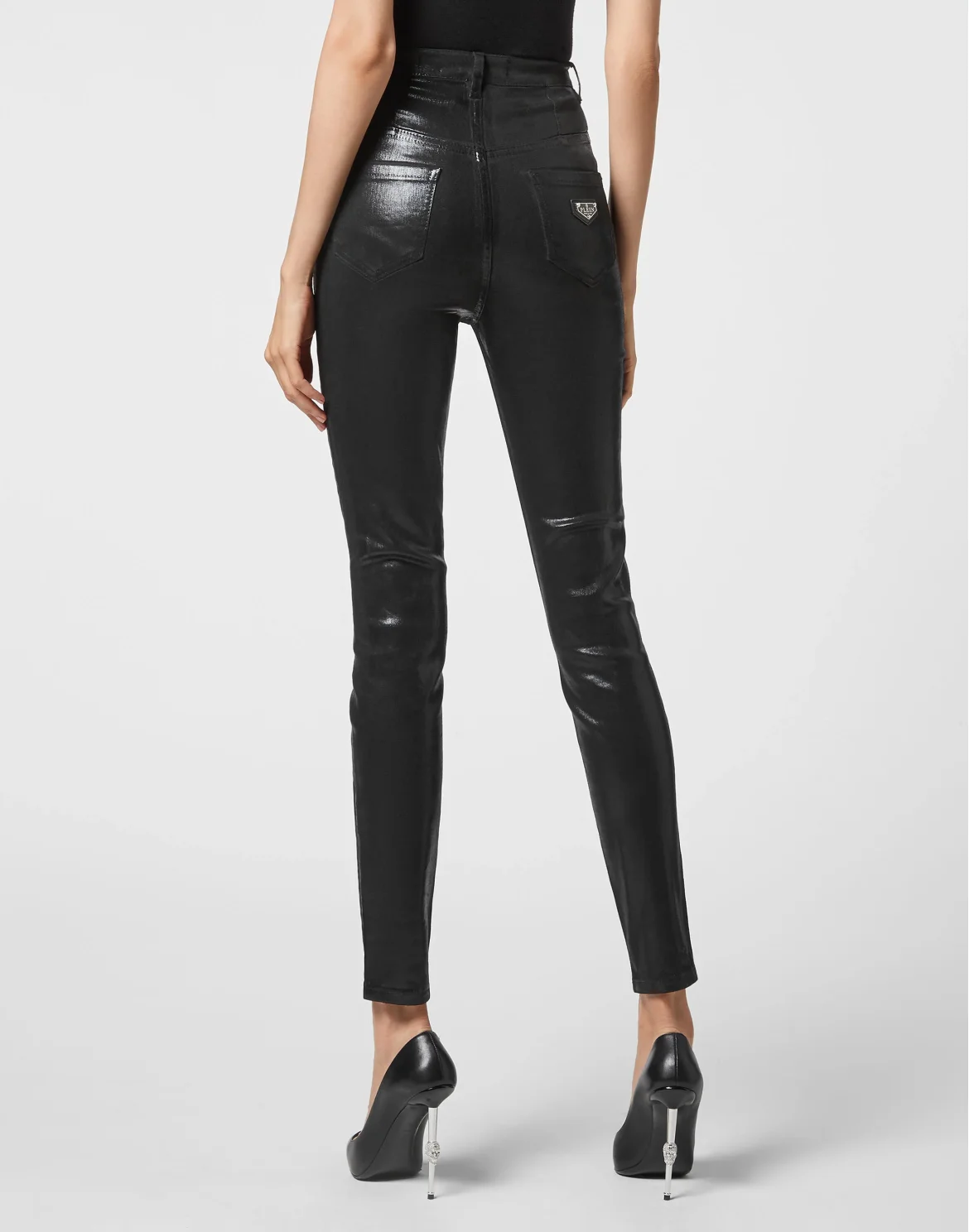 Denim Super High Waist Jegging Iconic Plein, цвет: Черный