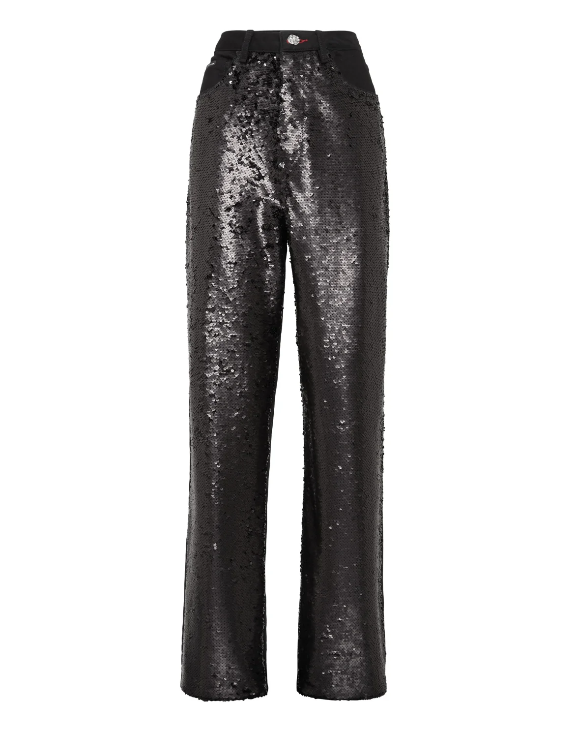 Denim Trousers Super Loose Fit Paillettes, цвет: Черный