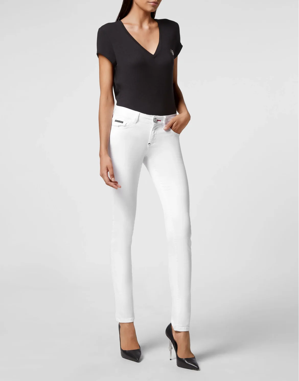 Denim Trousers Slim Fit, цвет: Белый