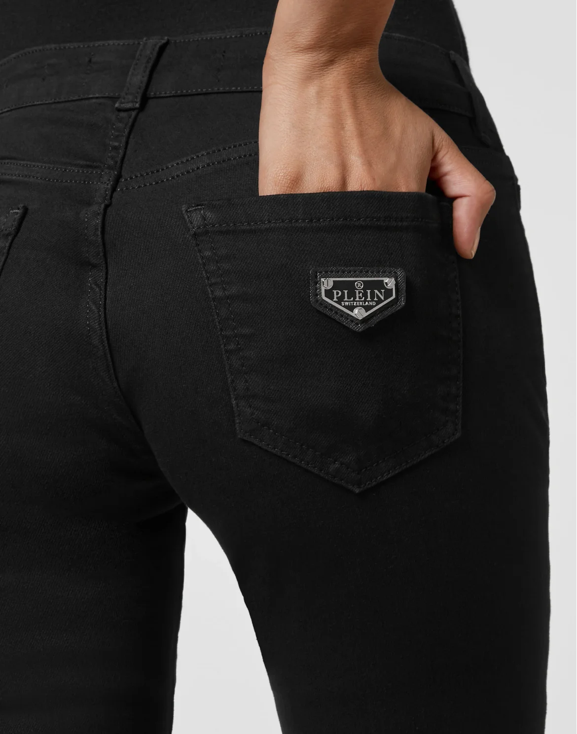 Denim Trousers Slim Fit, цвет: Черный