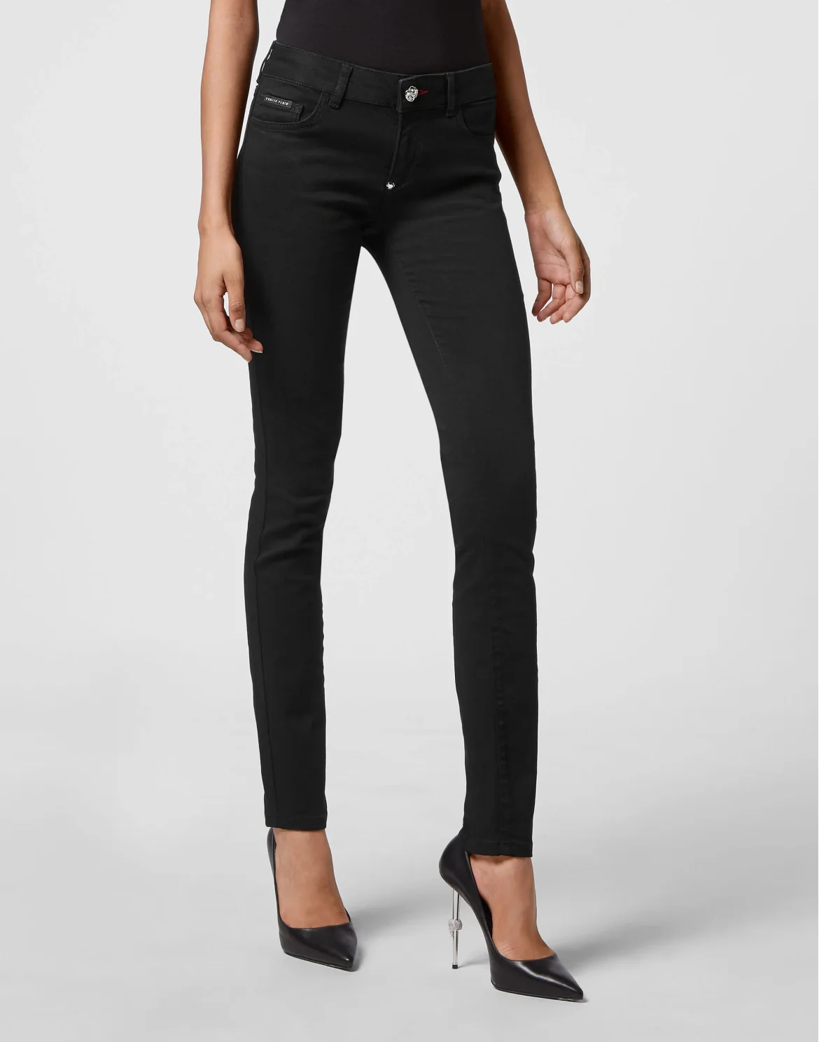 Denim Trousers Slim Fit, цвет: Черный
