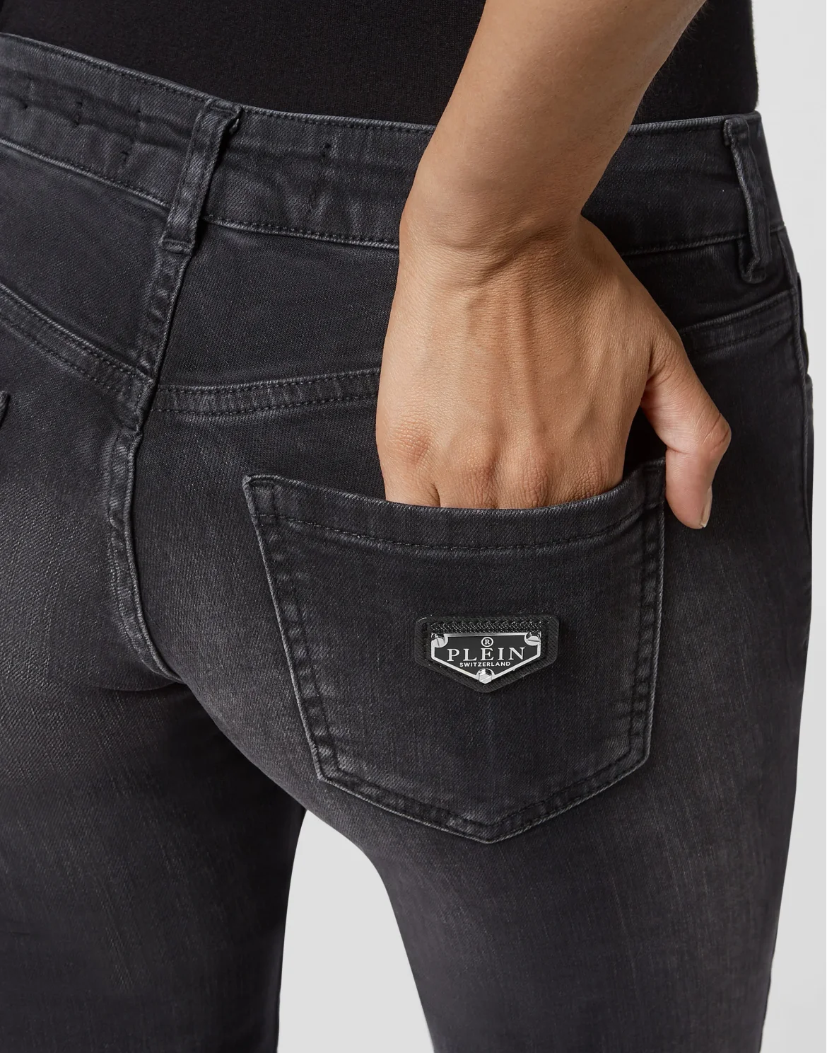 Denim Trousers Slim Fit, цвет: Черный