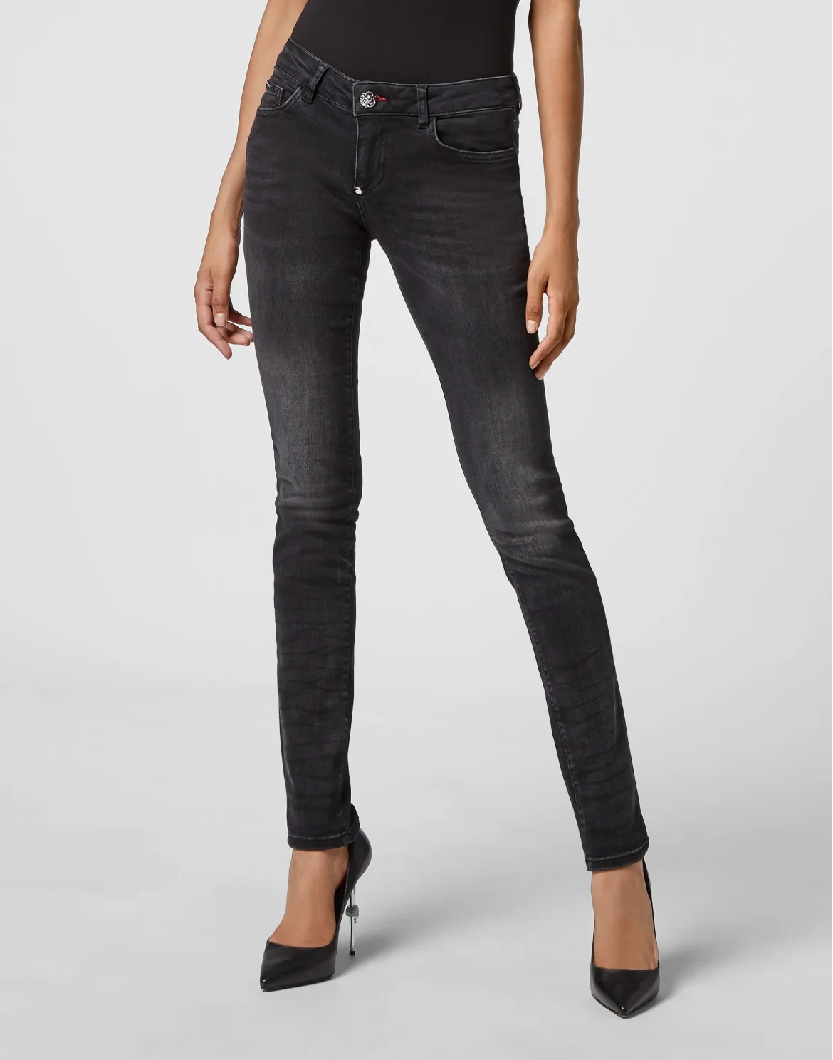 Denim Trousers Slim Fit, цвет: Черный
