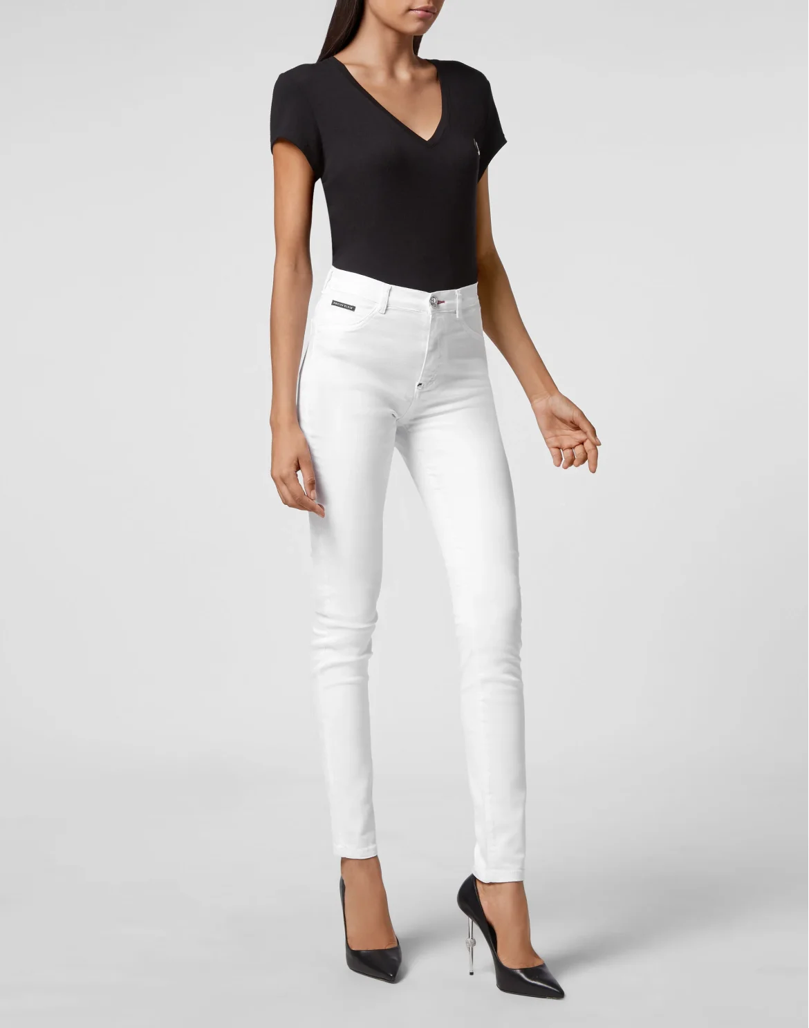 Denim High Waist Jegging, цвет: Белый