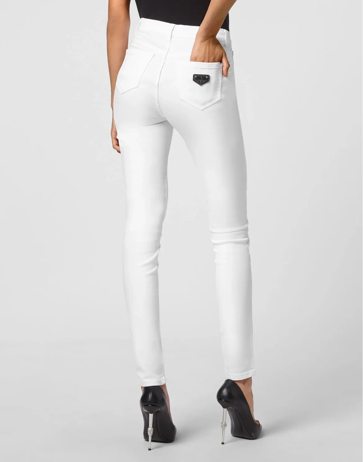 Denim High Waist Jegging, цвет: Белый