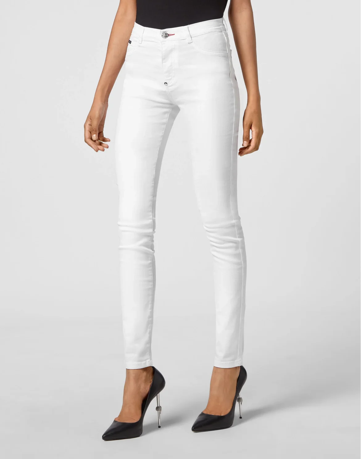 Denim High Waist Jegging, цвет: Белый