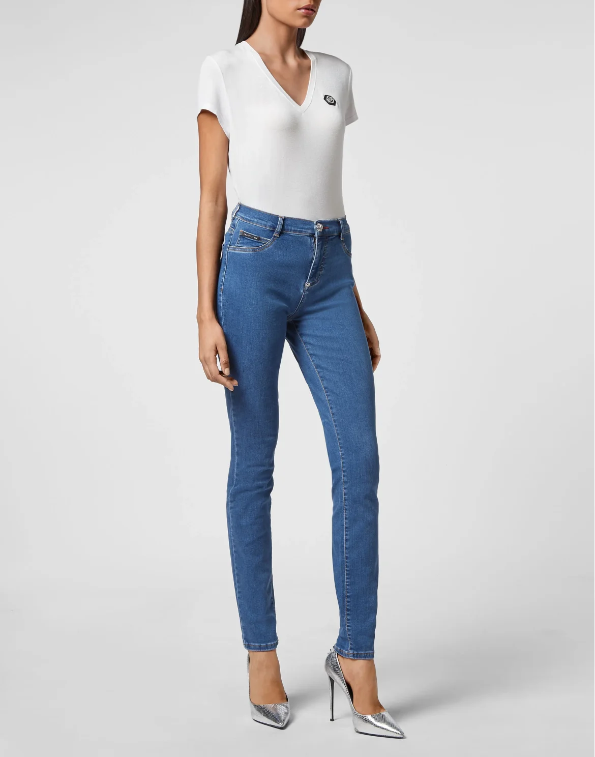 Denim High Waist Jegging, цвет: Синий