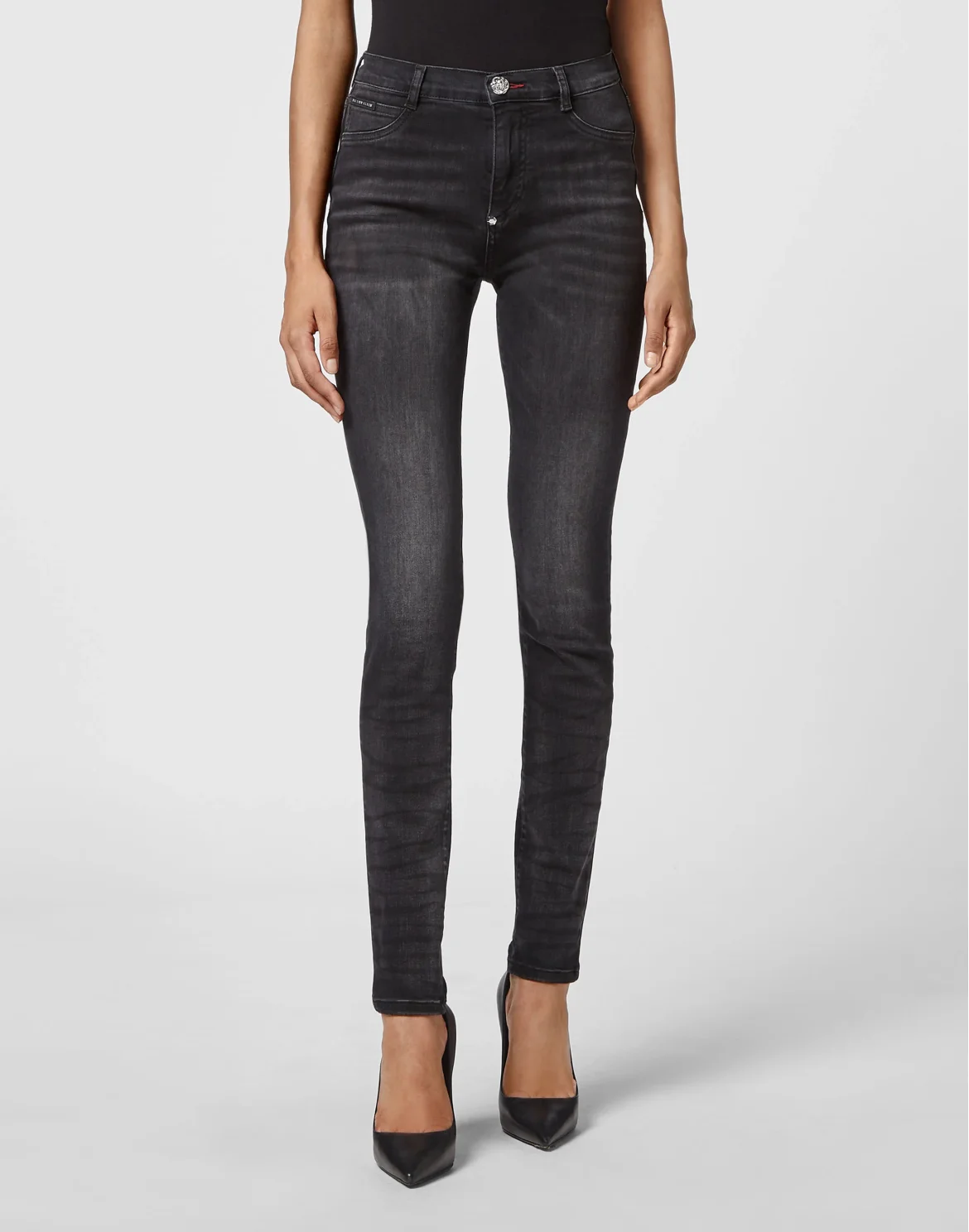 Denim High Waist Jegging, цвет: Черный