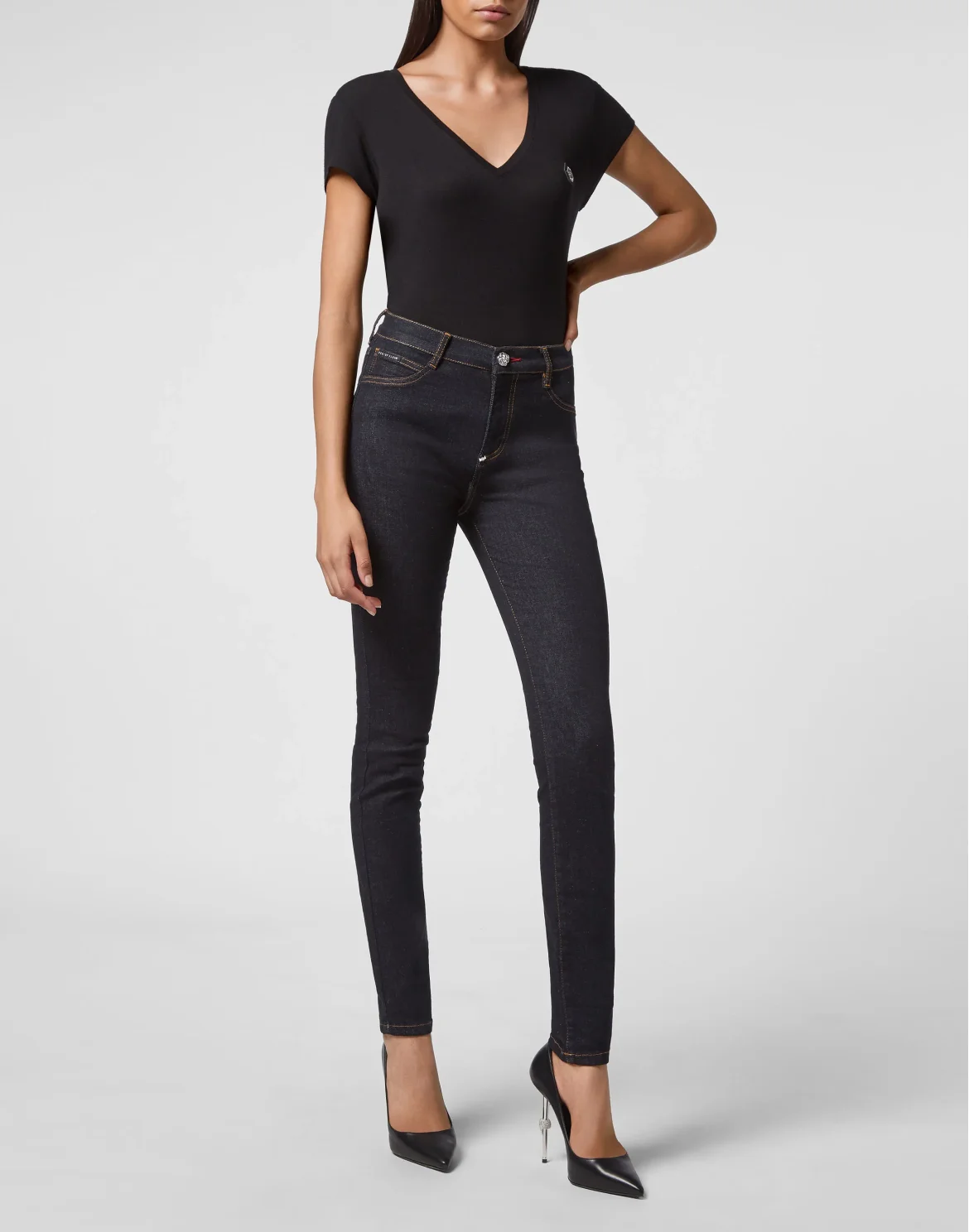 Denim High Waist Jegging, цвет: Синий