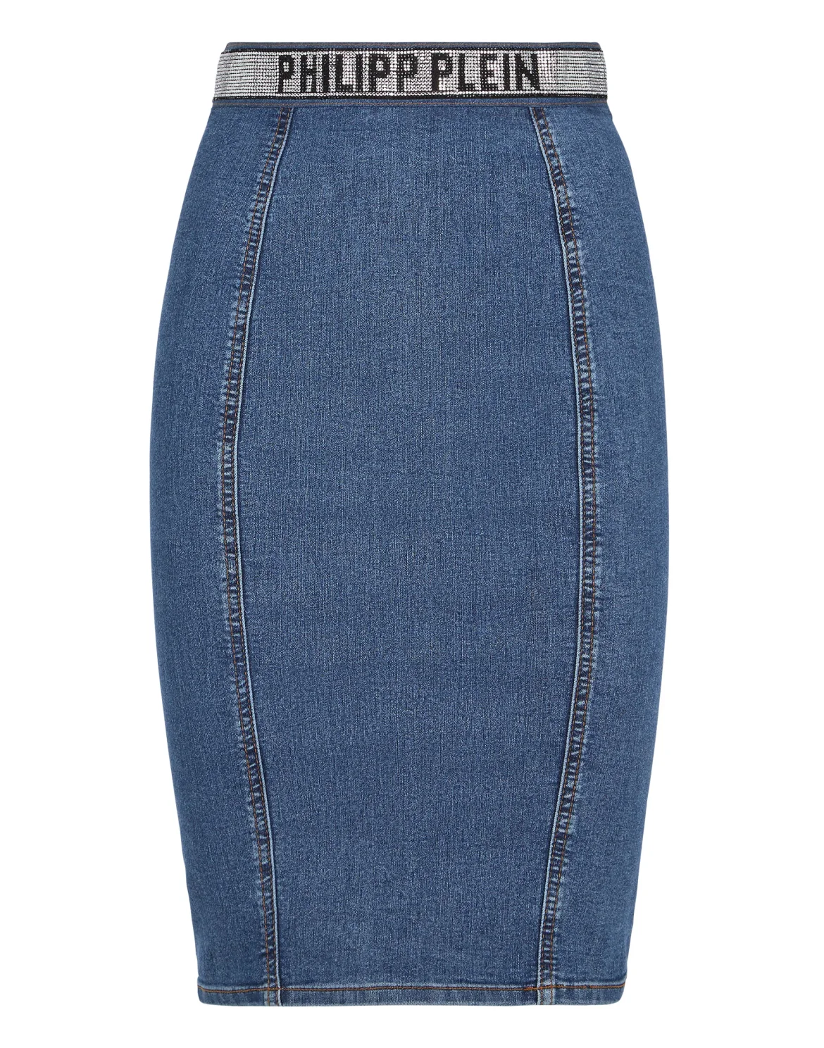 Denim Super Stretch Skirt Philipp Plein TM, цвет: Синий