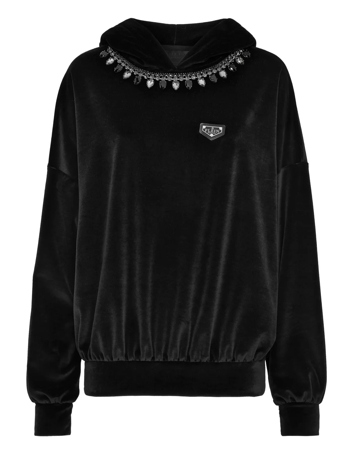 Velvet Hoodie sweatshirt Crystal Chain, цвет: Черный