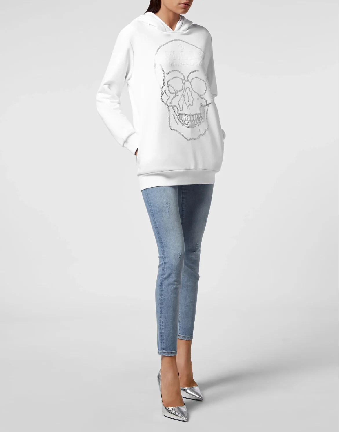 Hoodie sweatshirt Crystal Skull, цвет: Белый