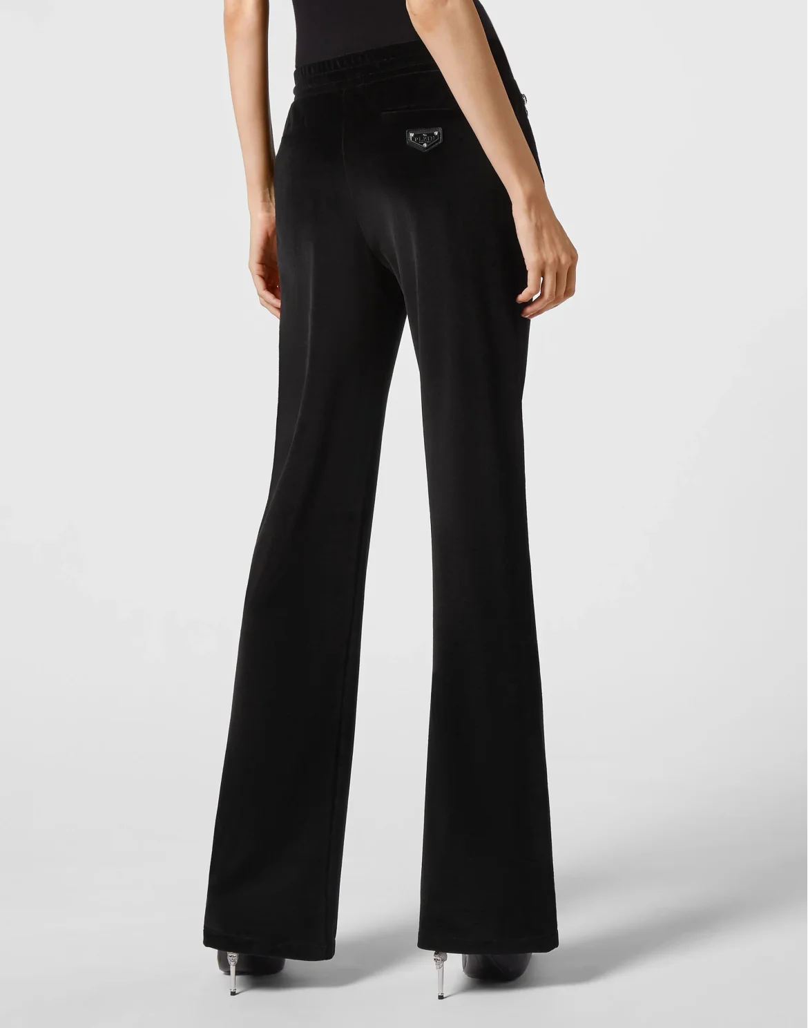 Velvet Jogging Trousers Crystal Chain, цвет: Черный