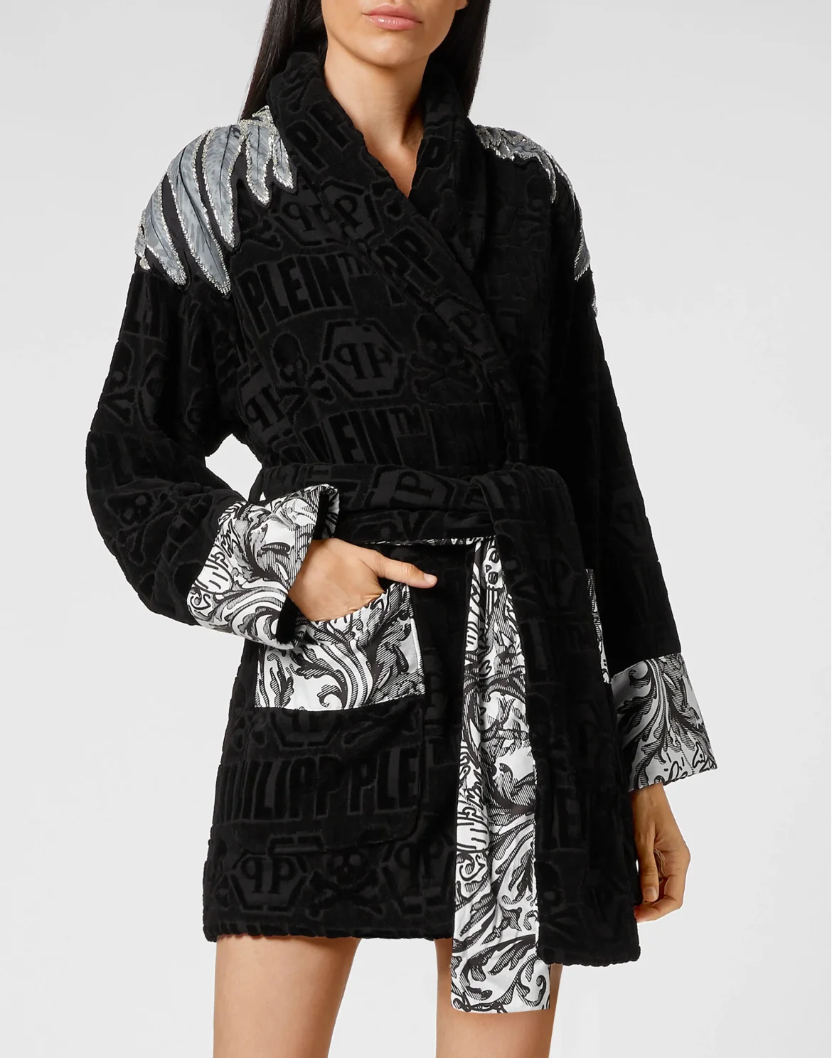 Short Bathrobe Silver Eagle, цвет: Черный