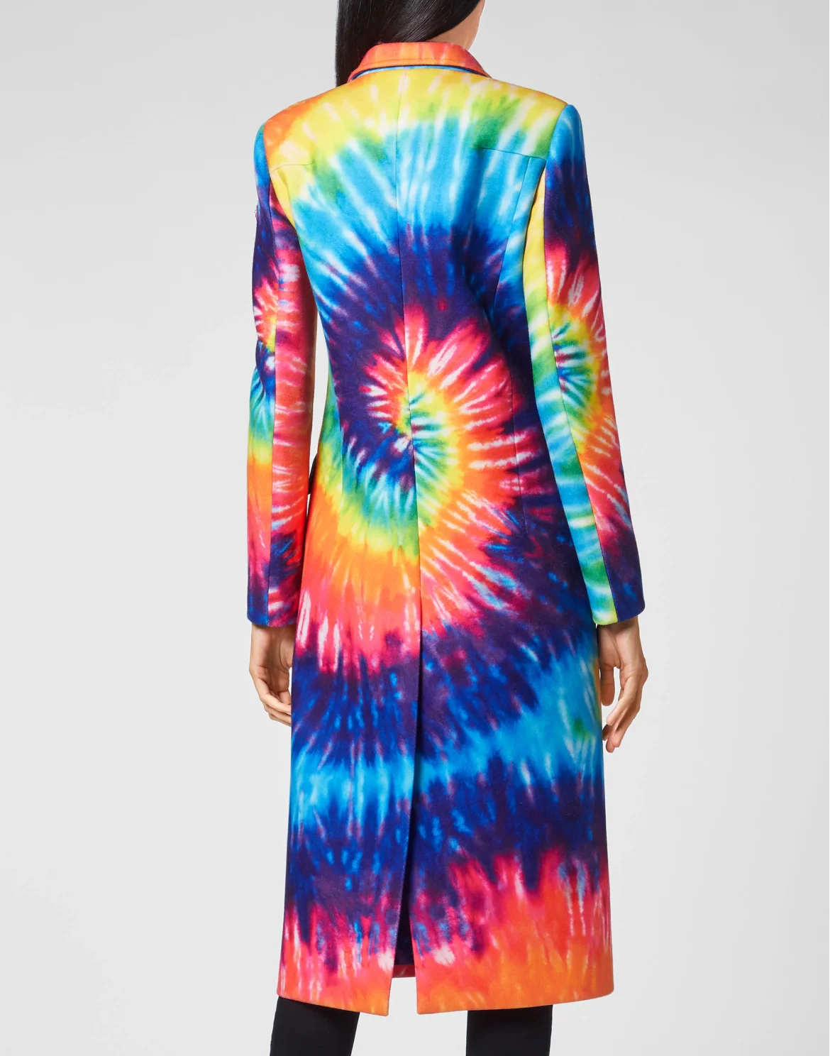 Coat Long Fur Insert Tie dye, цвет: Мультиколор