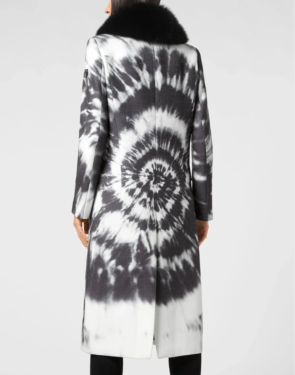 Cady Coat Long Fur Insert Tie dye, цвет: Черный