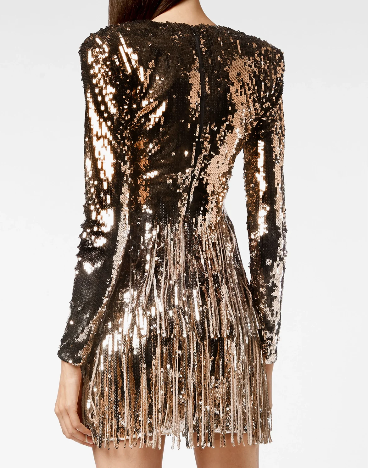 Short Dress Fringe Degradé Paillettes, цвет: Золотой