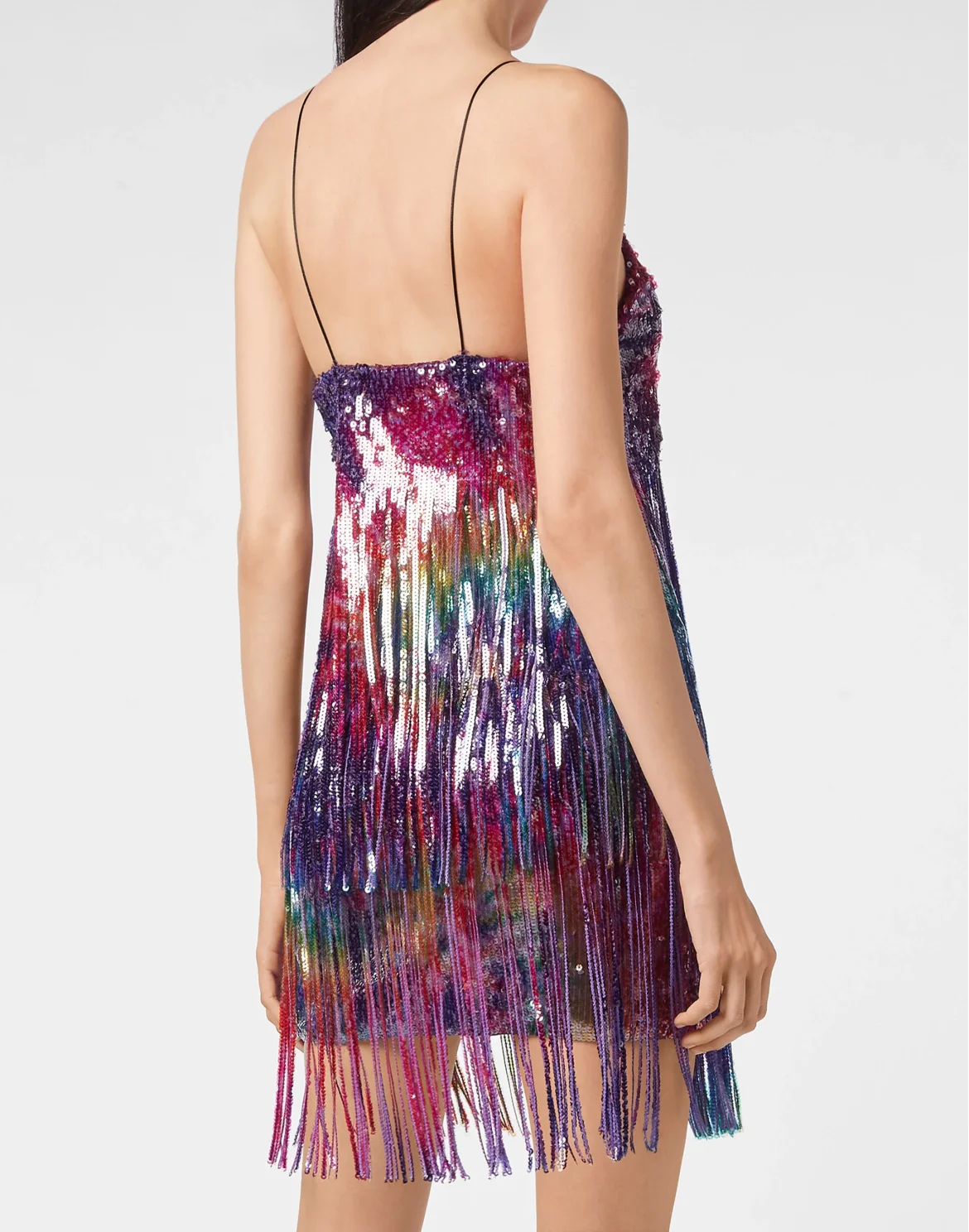 Short Dress Paillettes Fringe  Tie dye, цвет: Мультиколор