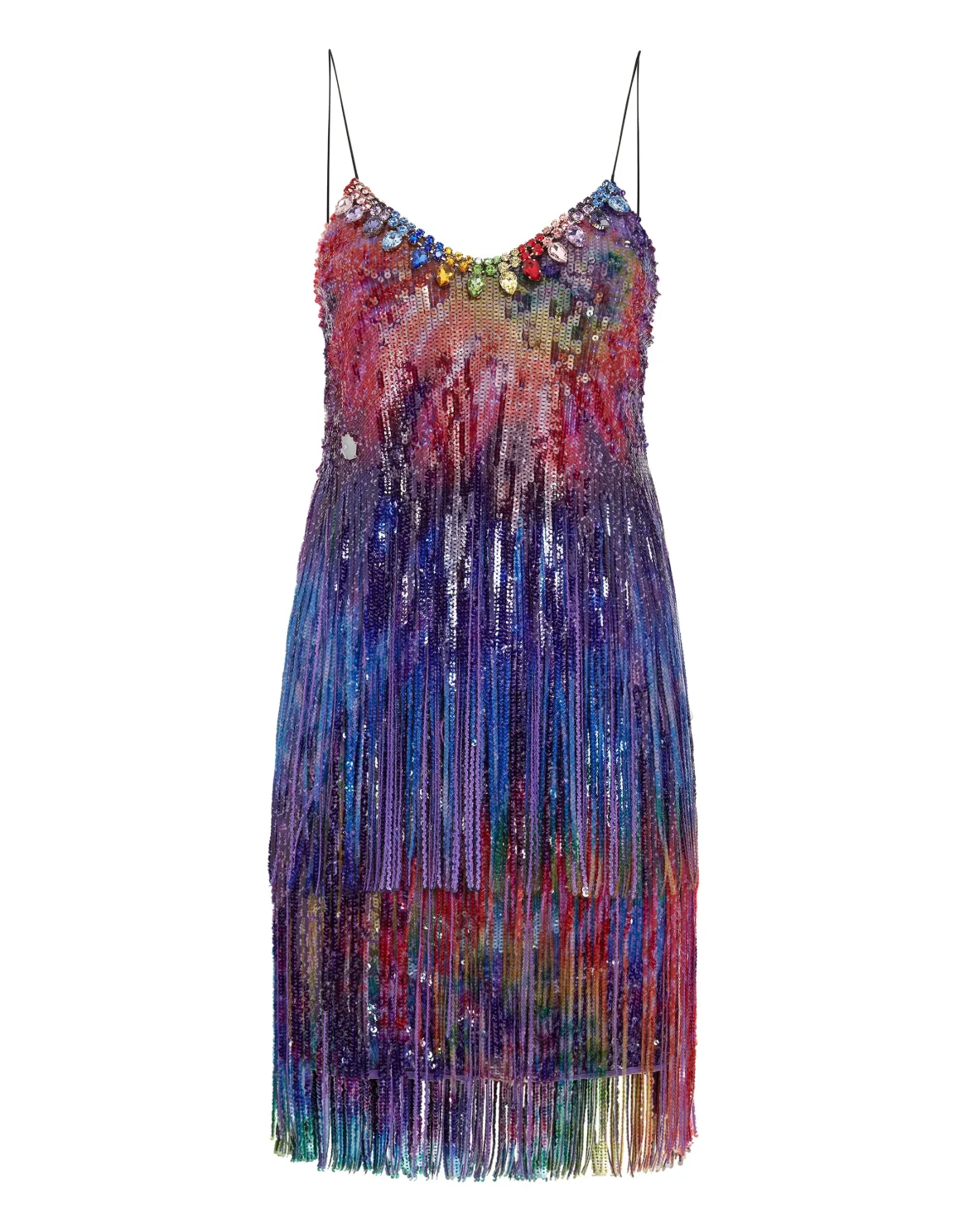 Short Dress Paillettes Fringe  Tie dye, цвет: Мультиколор