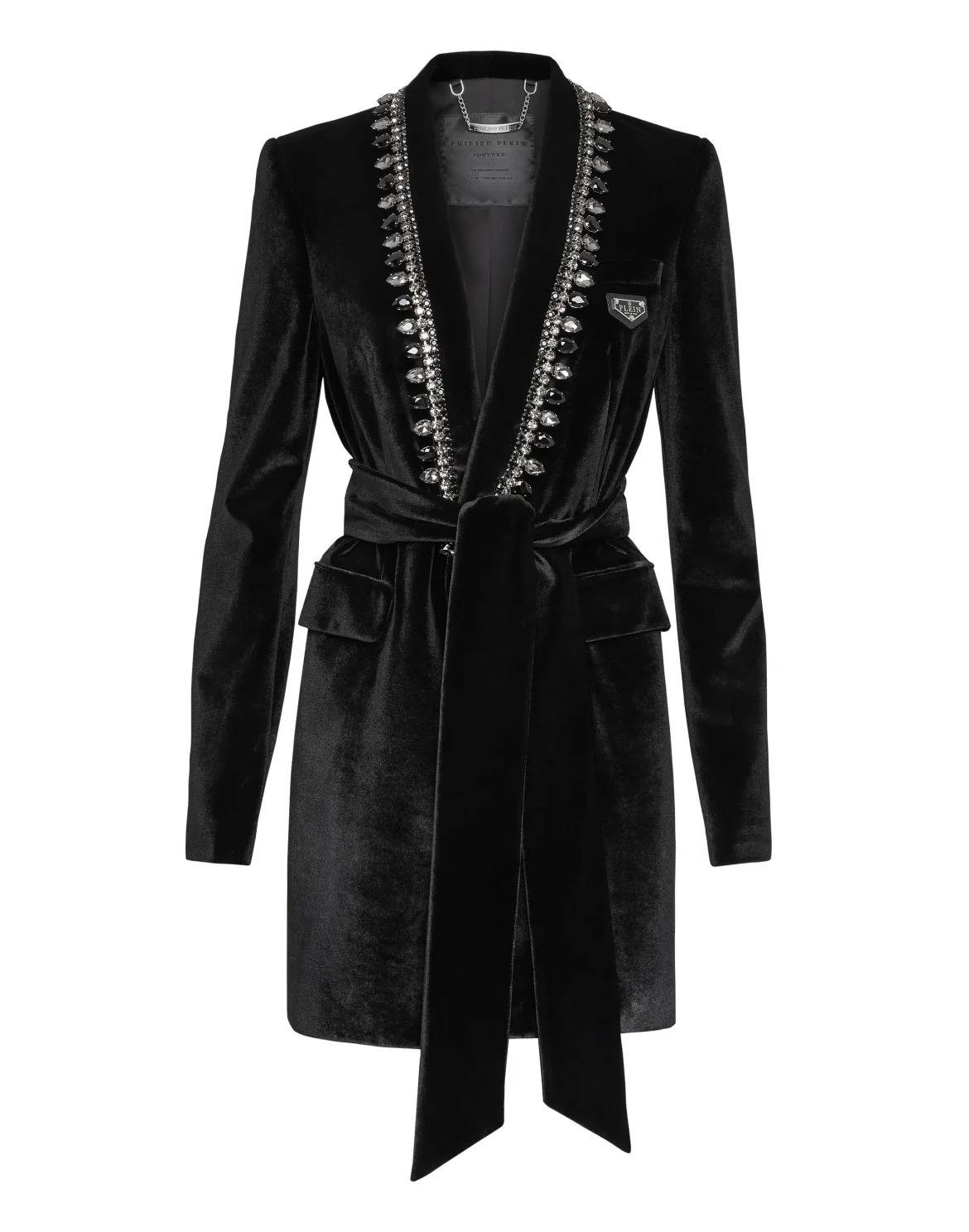 Velvet Blazer Dress Iconic Plein, цвет: Черный