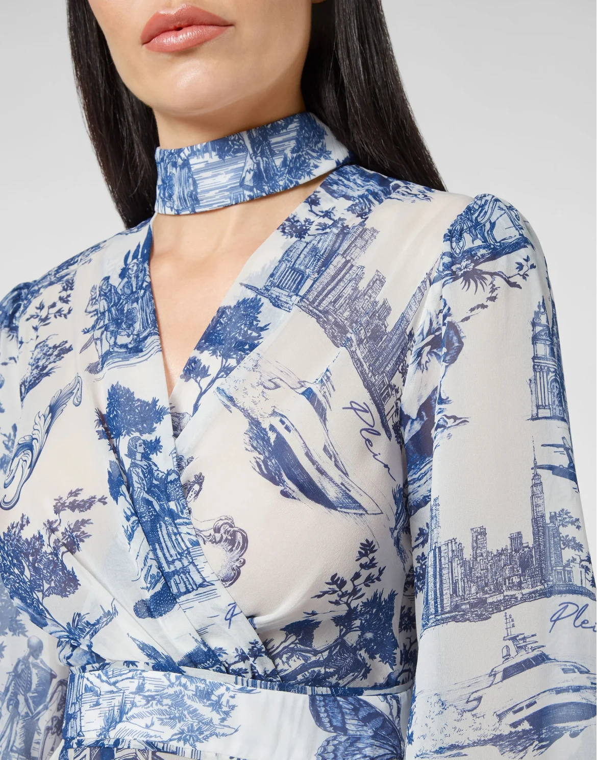 Georgette Long Crystal Dress En PLEIN air, цвет: Белый
