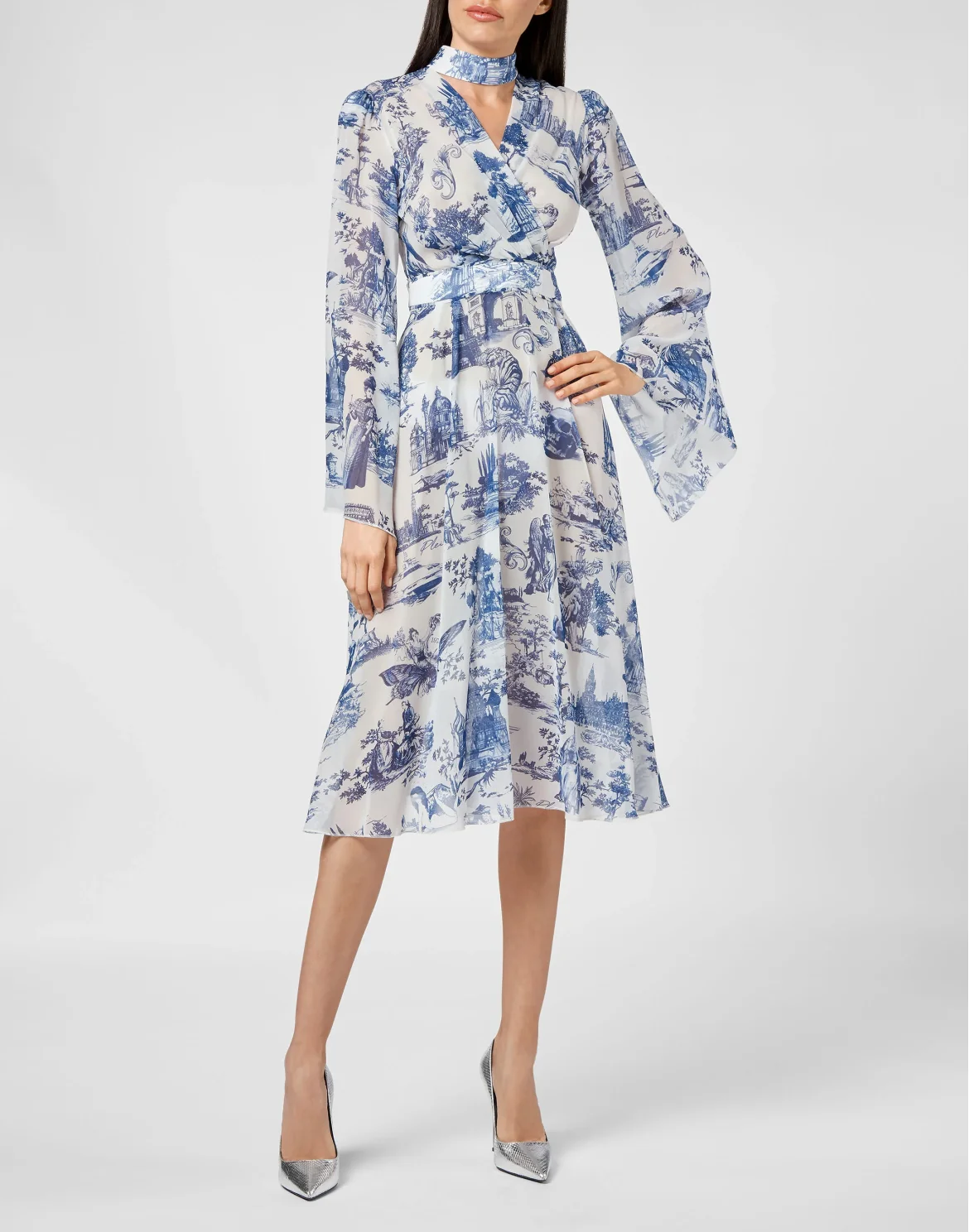 Georgette Long Crystal Dress En PLEIN air, цвет: Белый