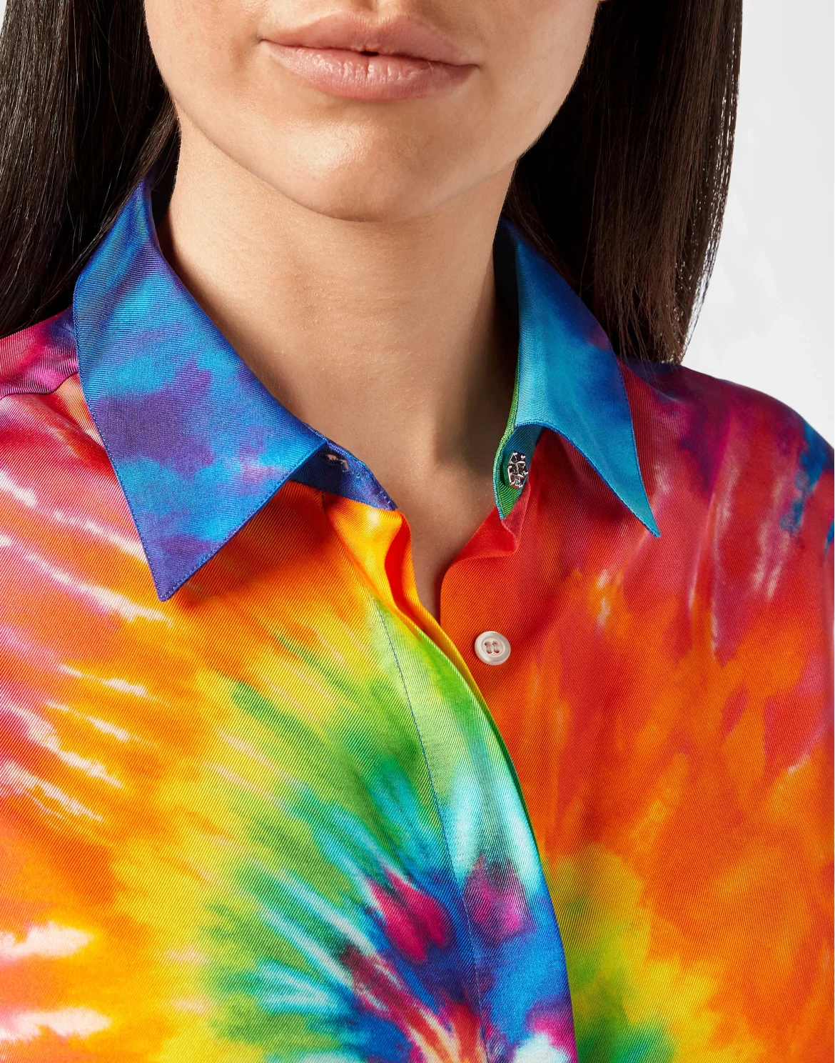 Silk Shirt Printed Tie dye, цвет: Мультиколор
