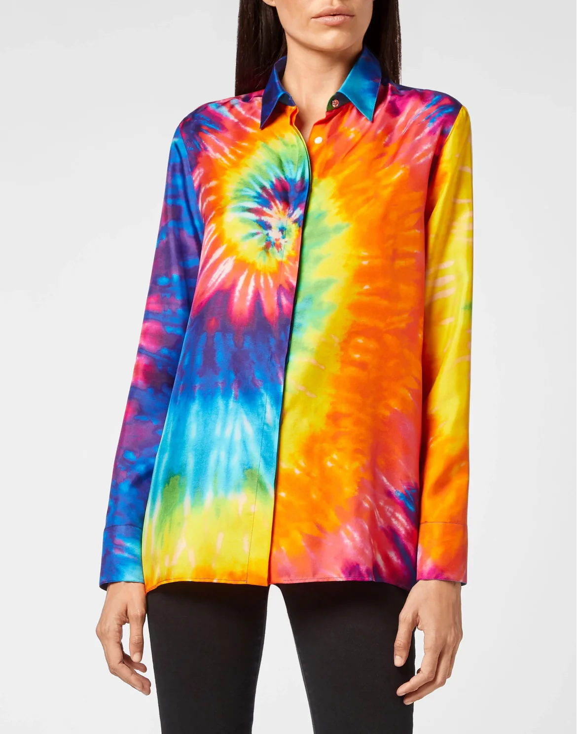 Silk Shirt Printed Tie dye, цвет: Мультиколор