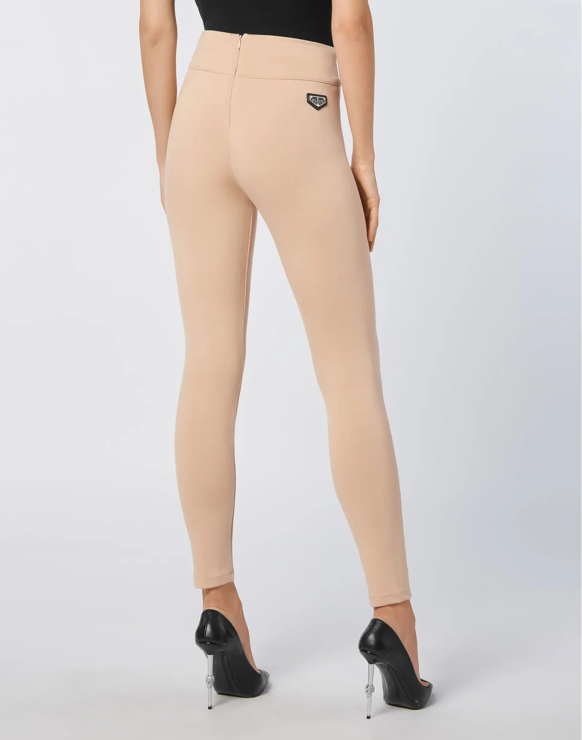 Super High Waist Leggings Iconic Plein, цвет: Бежевый