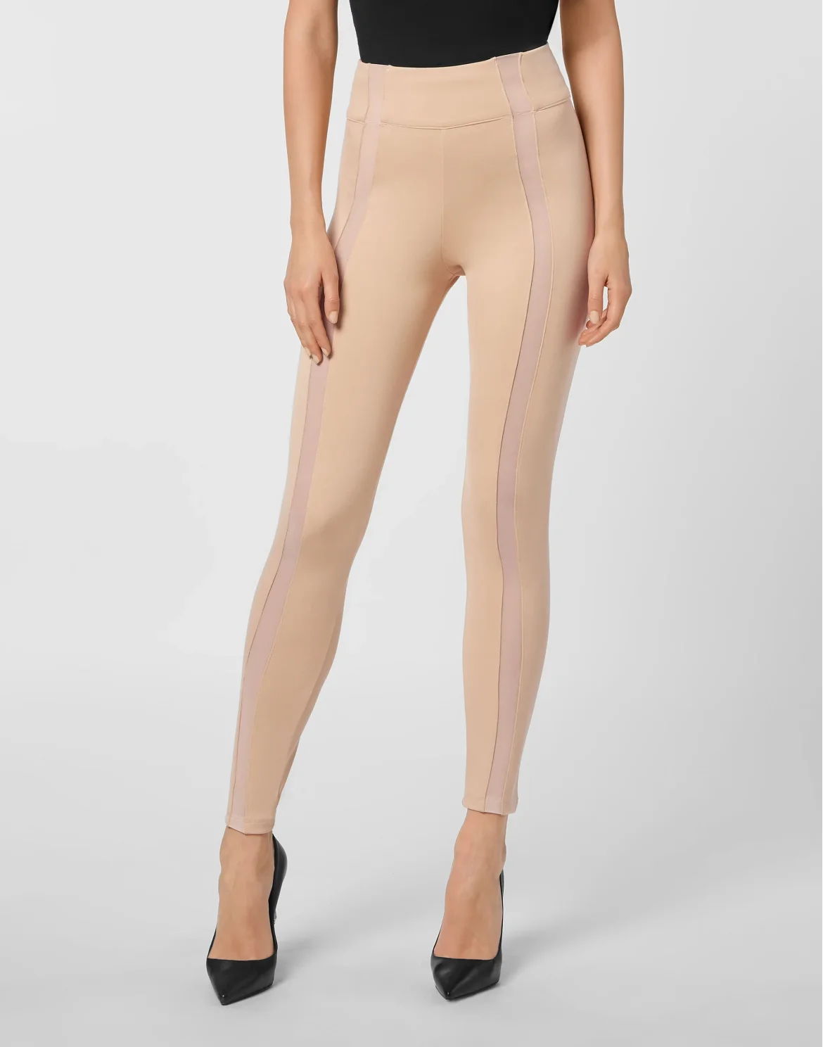 Super High Waist Leggings Iconic Plein, цвет: Бежевый