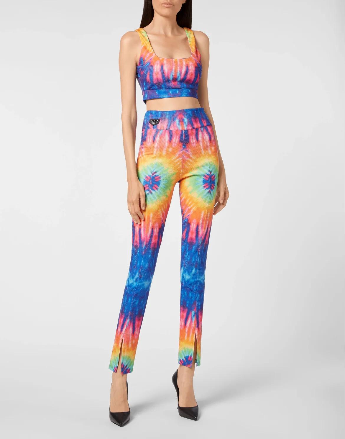 Super High Waist Leggings Stones Tie dye, цвет: Мультиколор