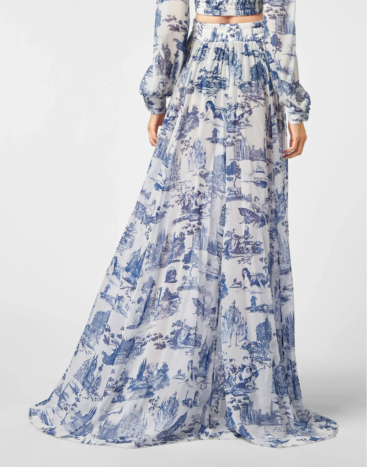 Georgette Long Skirt En PLEIN air, цвет: Белый
