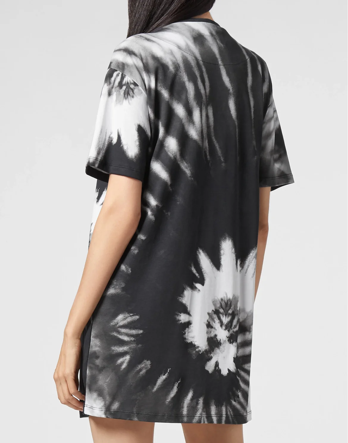 T-shirt Dress Tie Dye Crystal Chain, цвет: Белый