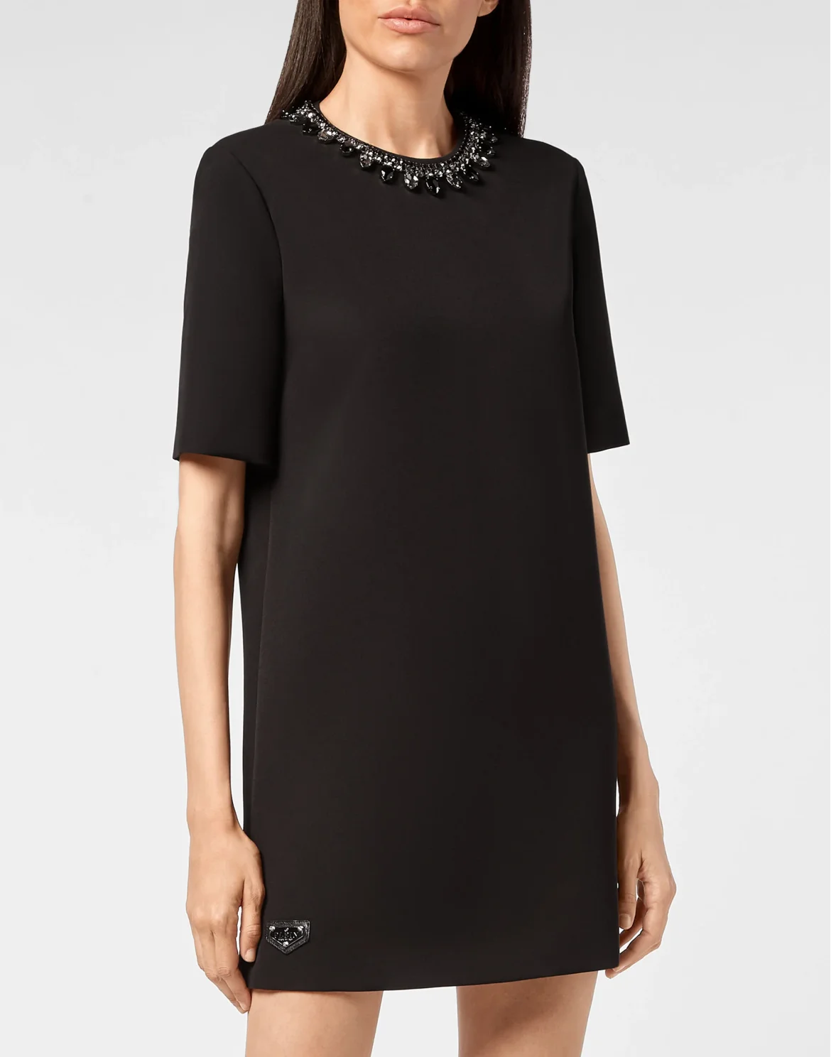 Cady T-shirt Dresses Crystal Chain, цвет: Черный