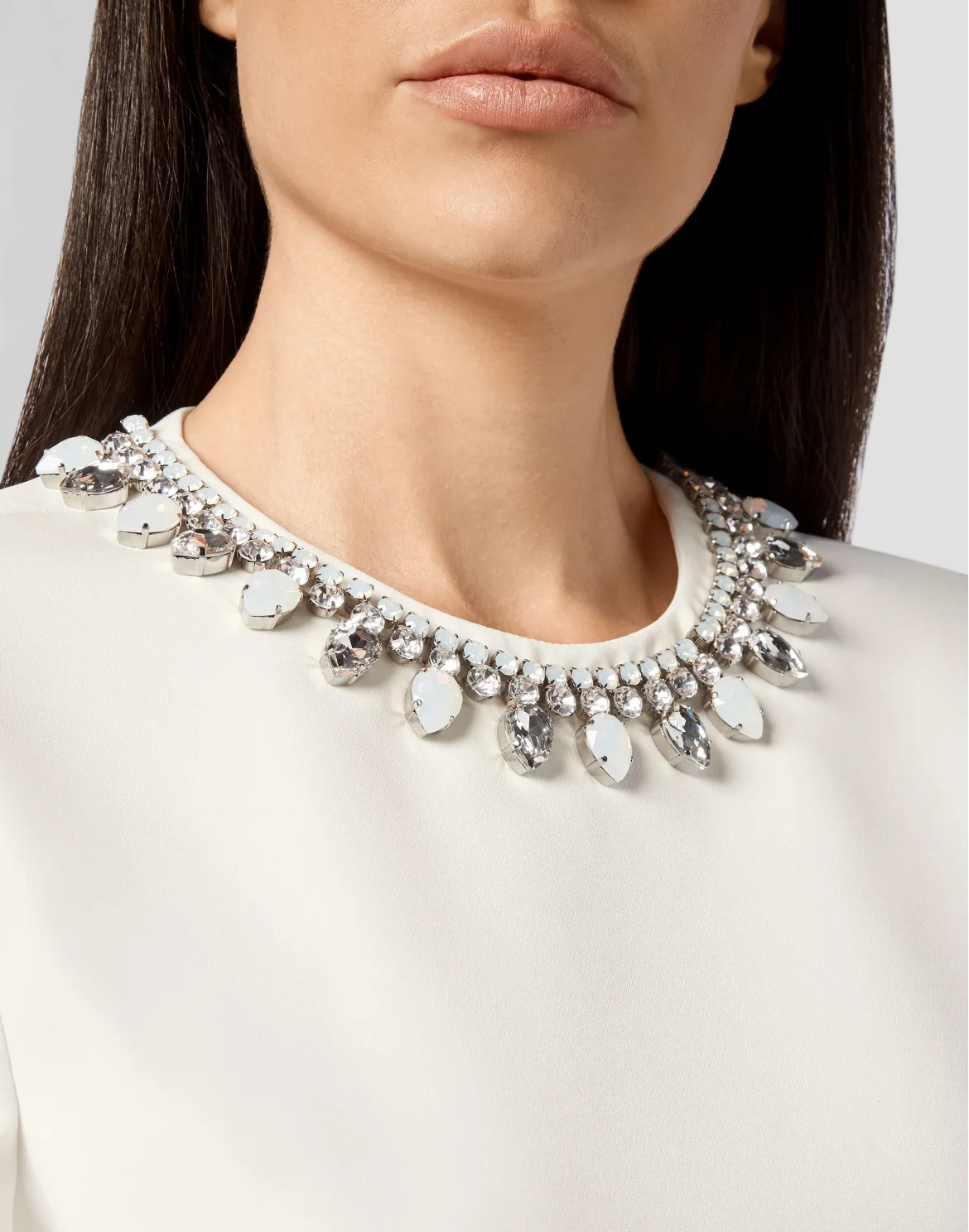 Cady T-shirt Dresses Crystal Chain, цвет: Бежевый
