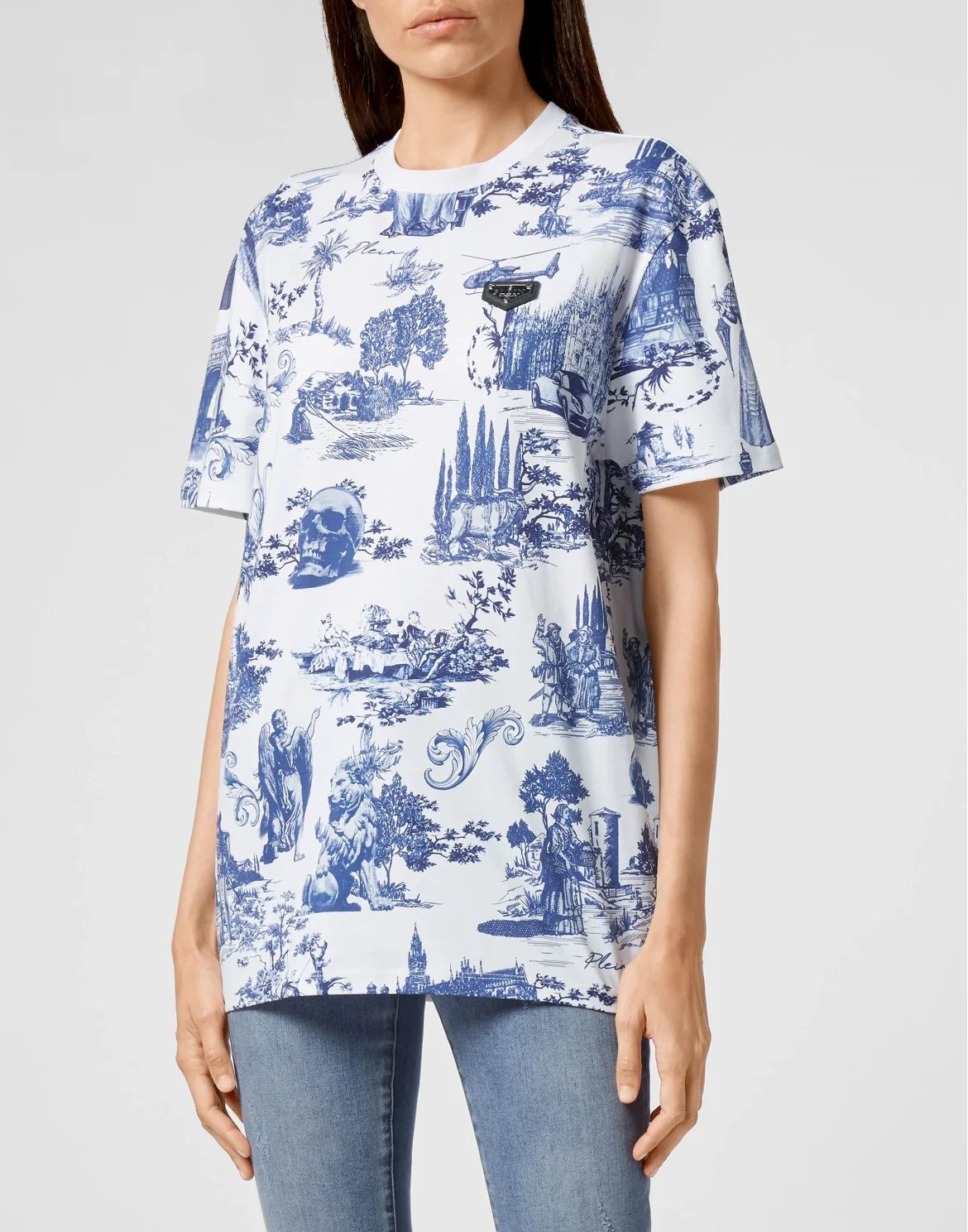 T-shirt Round Neck SS Crystal Chain En PLEIN air, цвет: Белый