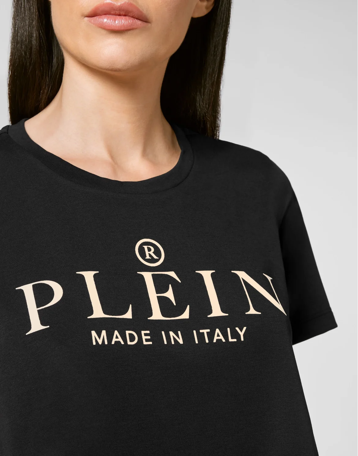 T-shirt Round Neck SS Crop Iconic Plein, цвет: Черный