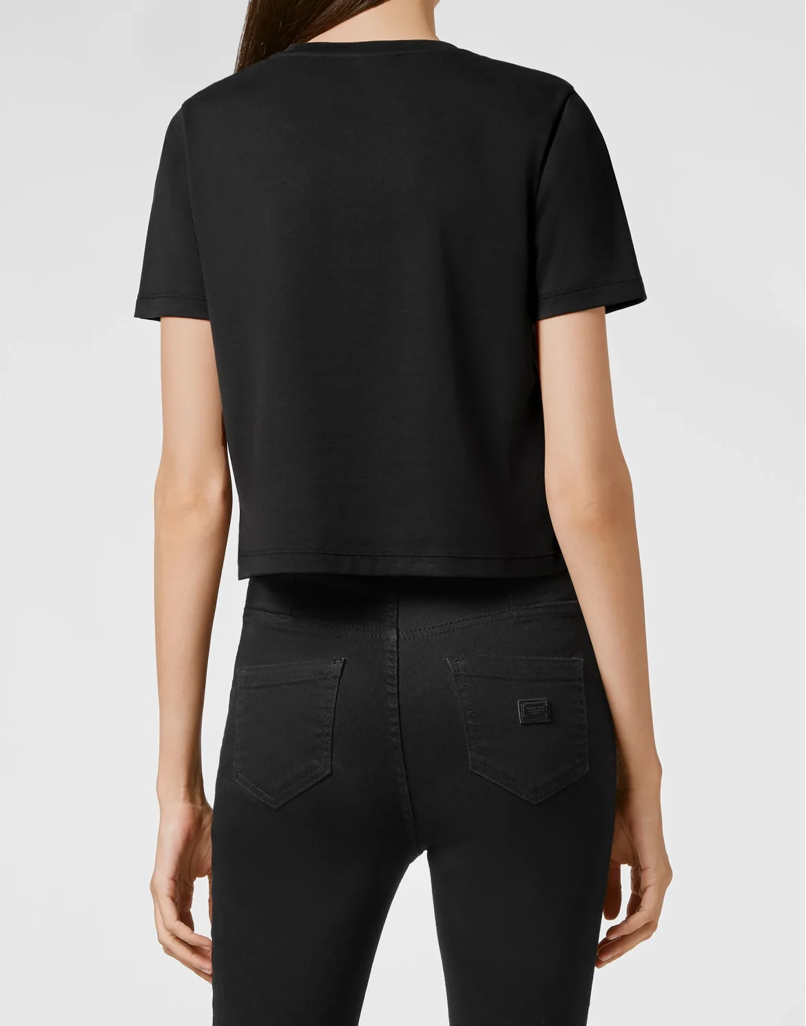T-shirt Round Neck SS Crop Iconic Plein, цвет: Черный