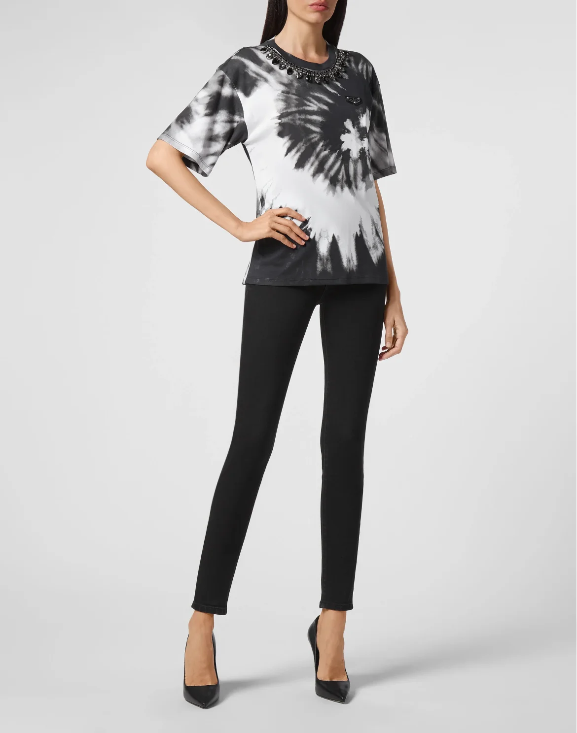 T-shirt Round Neck SS Tie dye, цвет: Белый