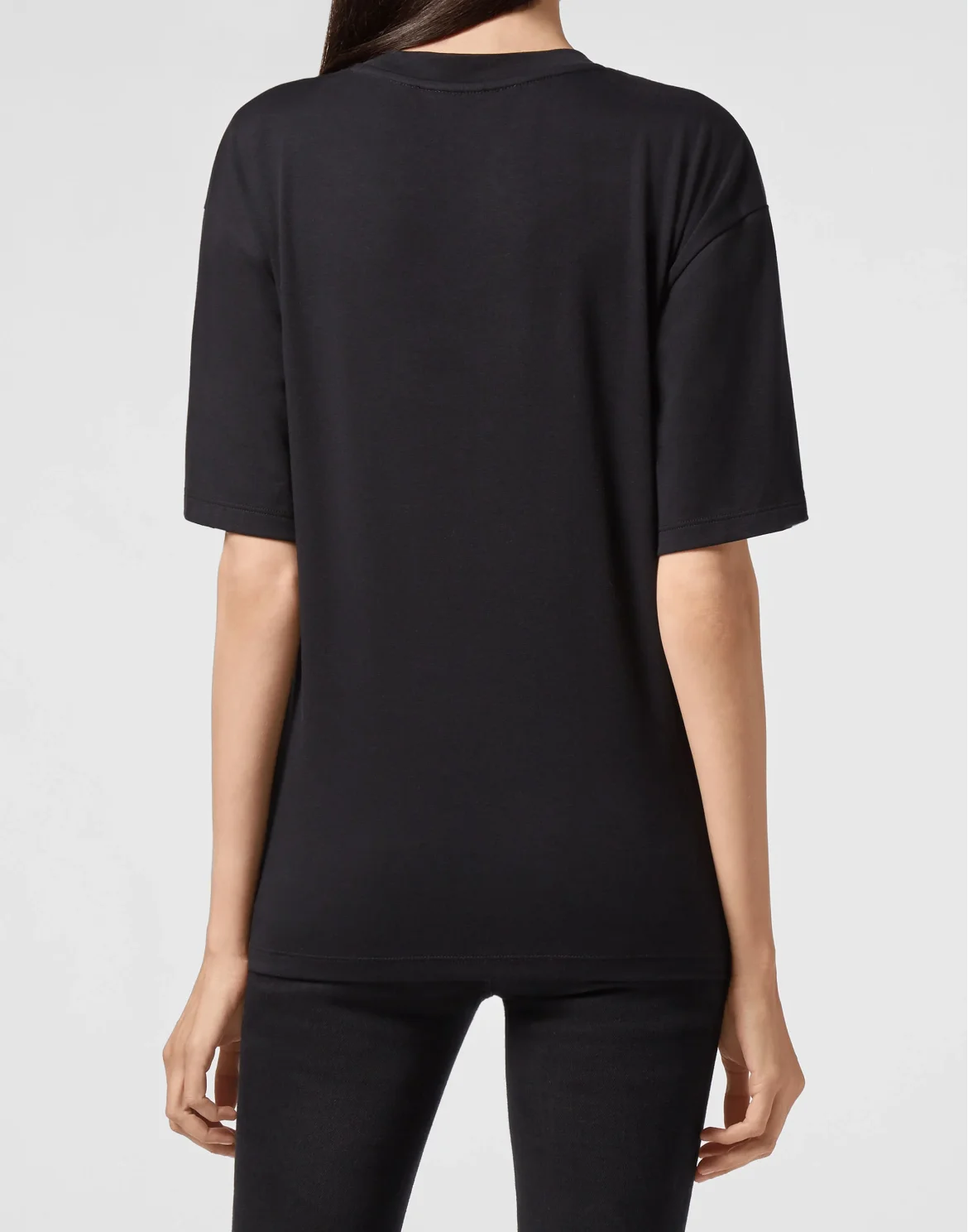 T-shirt Round Neck SS Crystal Chain, цвет: Черный